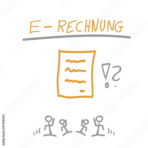 E Rechnung Elektronische Rechnung Grafik Skizze Zeichnung Text