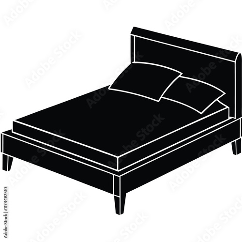 wooden bed vector file