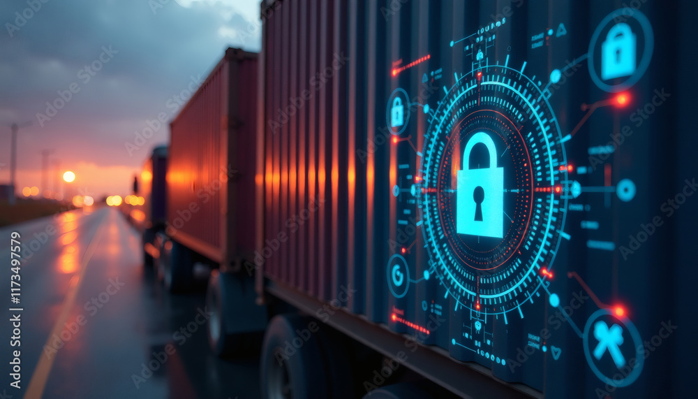 Obraz premium Secure Cargo Management Logistics Protection