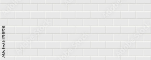 white tiles on wall, vector illustration
