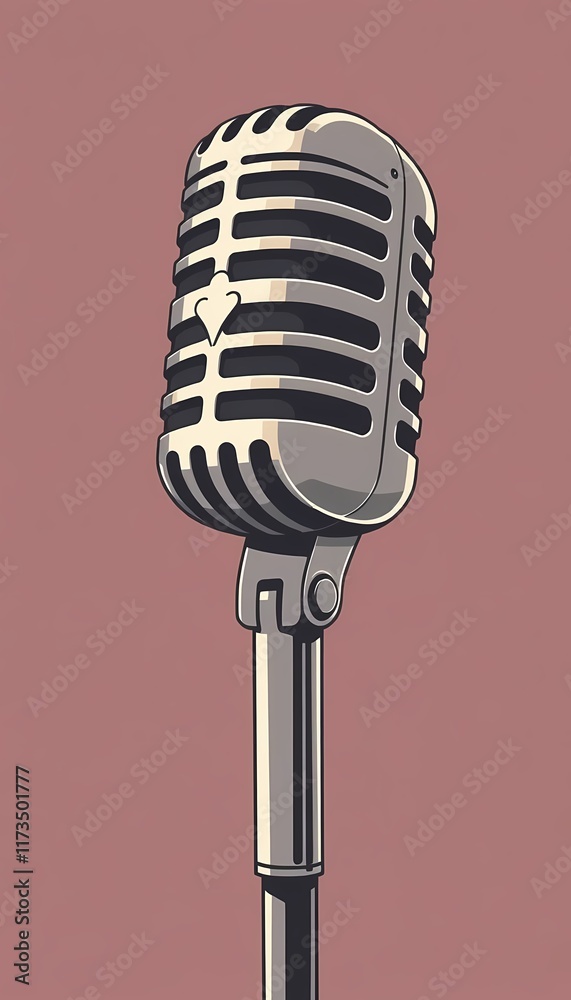 Fototapeta premium Retro Microphone Design