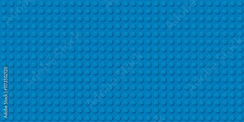 Blue plastic construction plate. Perfect vector background of closeup gloss plastic construction block.