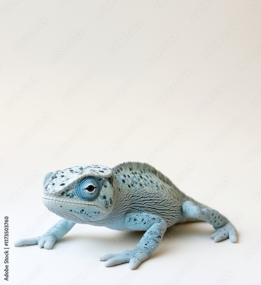 Obraz premium Blue lizard with textured skin and distinctive features, showcasing vibrant coloration and unique patterns, set against a minimalistic background, copy space for text