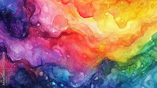  Abstract rainbow watercolor background, rainbow-colored background