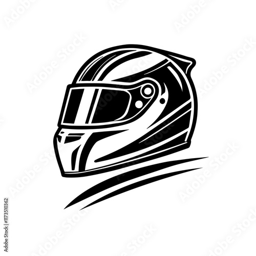 Motorcycle helmet isolated with safety and protective gear features