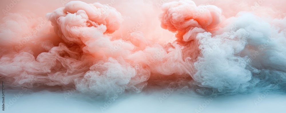 Fototapeta premium Abstract colorful smoke clouds in soft pastel hues