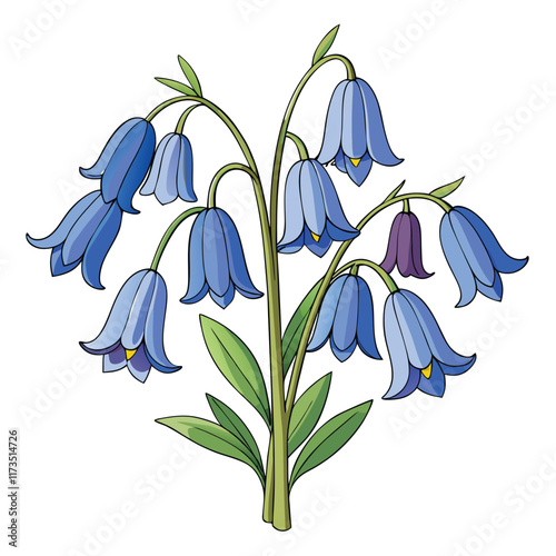 delicate-bluebells-in-a-cluster---clipart-isolated.eps