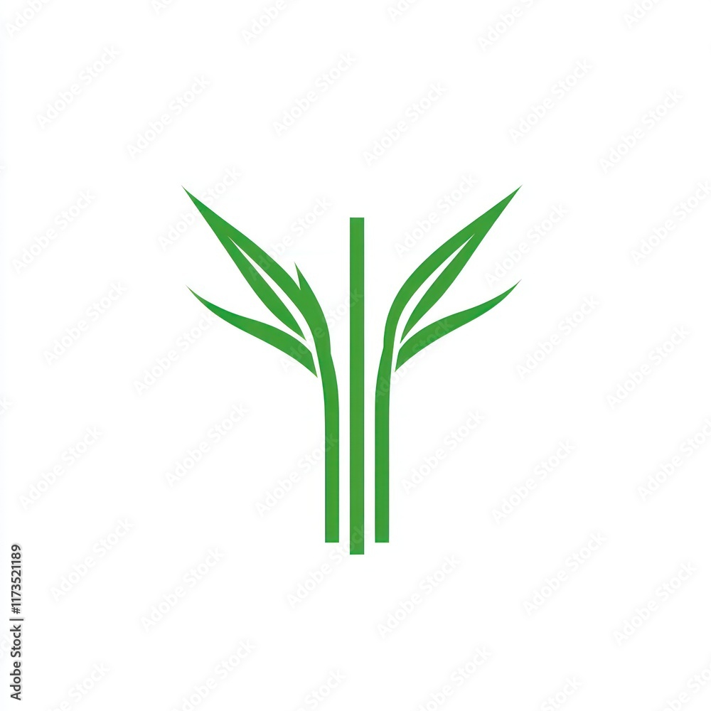 Obraz premium Abstract Green Plant Logo Design With Leaves
