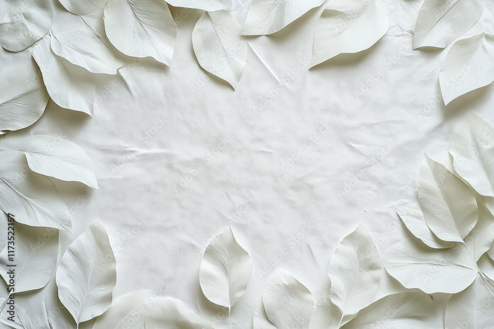 Obraz premium White craft paper texture background from made natural leaves. Recycled paper texture background banner concept