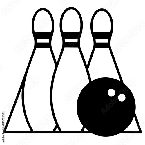 bowling ball and pins on white background