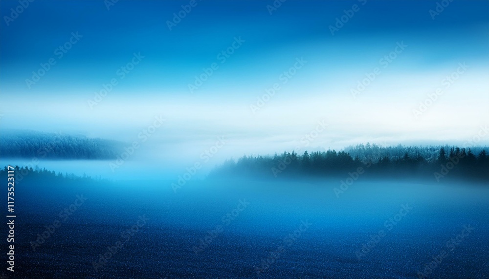 Obraz premium serene misty blue landscape perfect background for design projects websites or presentations evokes calmness and tranquility
