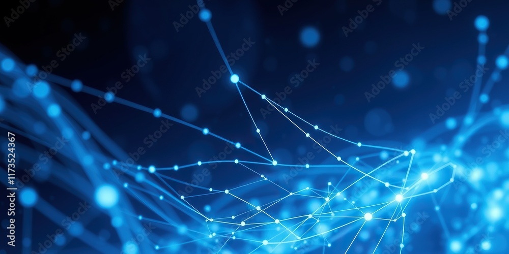 Obraz premium abstract blue data connections background with copy space