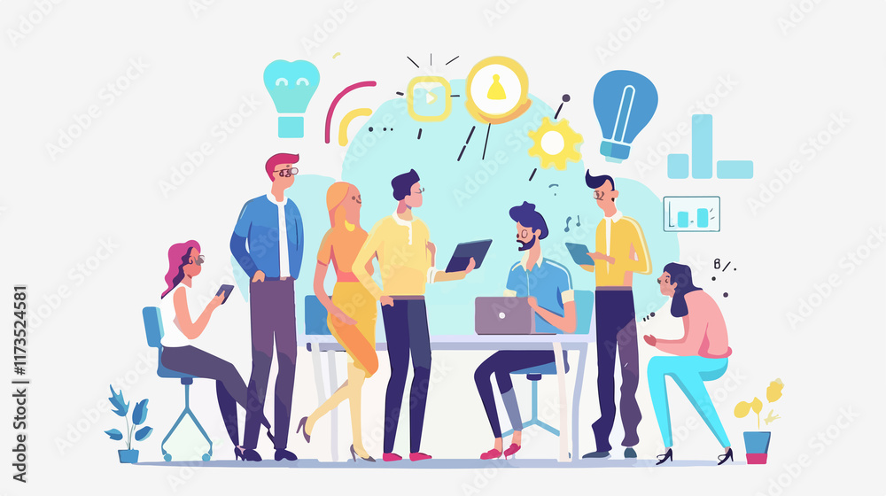 Diverse Team Starting Business Project Together Diverse Team Starting Business Project Together