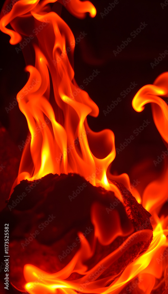 Fototapeta premium burning earth in fire, Colored gel lighting, with white tones