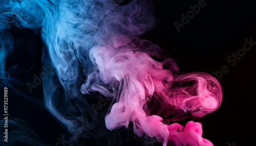 pink and blue smoke on black background