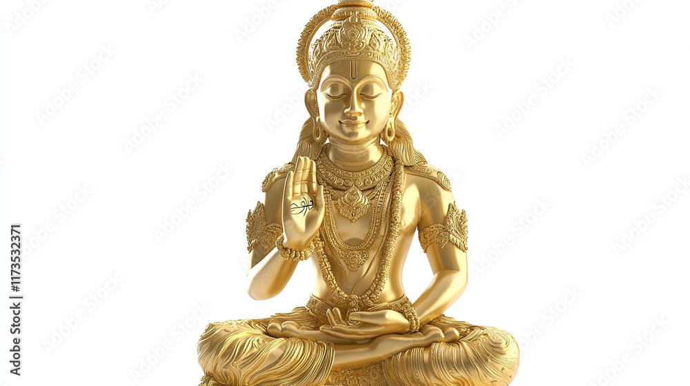 Exquisite Golden Statue of Brahma Isolated on a White Background: A Stunning Representation of Creation and Divine Wisdom Exquisite Golden Statue of Brahma Isolated on a White Background: A Stunning Representation of Creation and Divine Wisdom