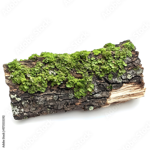 Lush Green Moss Grows on a Weathered Piece of Wood in a Tranquil Forest Setting Evoking a Sense of Peace and Connection with Nature and Growth