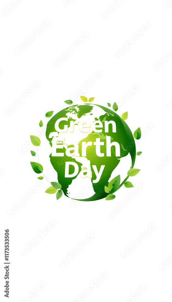 Green earth day on isolated white banner. Care for the environment and ecology. Resources that are sustainable, renewable, and green. Space for copy., mindfulness theme Green earth day on isolated white banner. Care for the environment and ecology. Resources that are sustainable, renewable, and green. Space for copy., mindfulness theme
