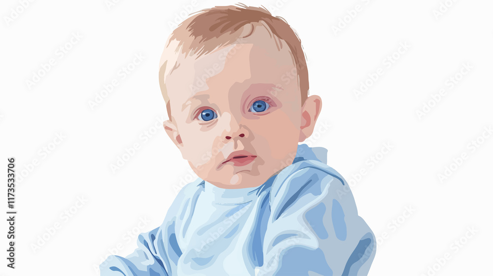 Adorable Baby Boy in Blue Clothes Portrait Adorable Baby Boy in Blue Clothes Portrait
