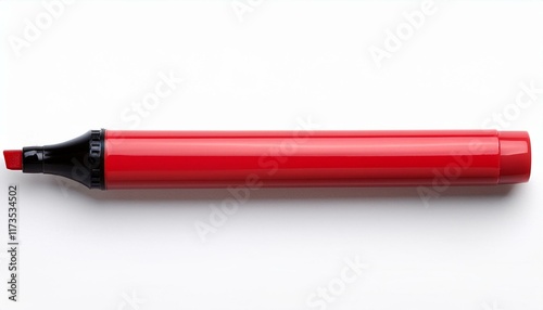 red marker felt pen on a white background isolated mockup copyspace top view high resolution