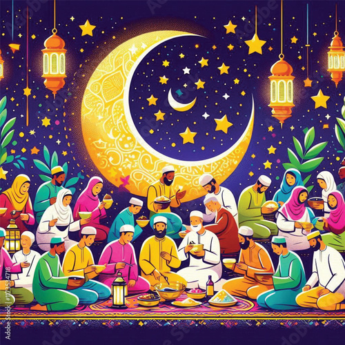 Ramadan Kareem vector fasting month for muslims all over the world