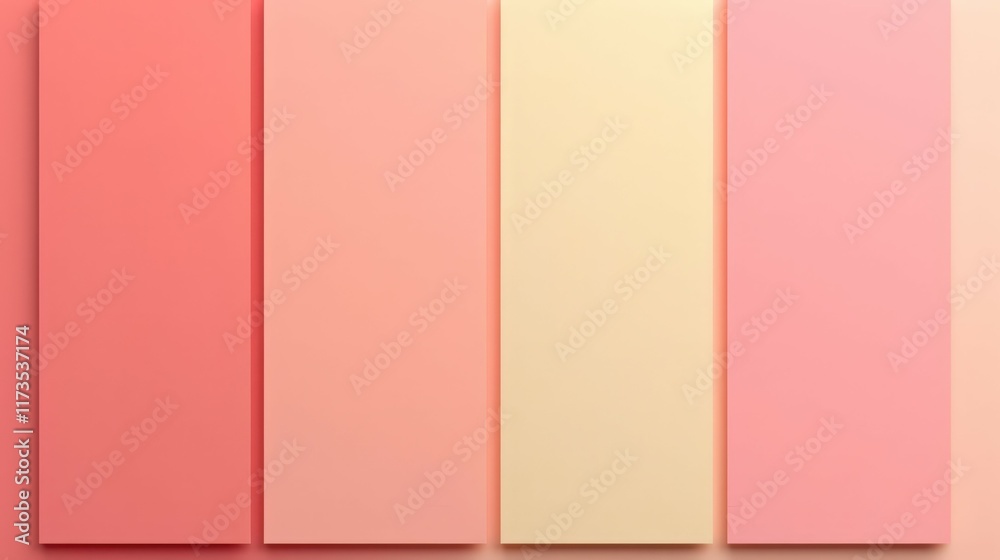 Abstract design with vertical panels in pastel shades of coral, pink, yellow, and peach, creating a harmonious and soothing effect, perfect for backgrounds and decor Abstract design with vertical panels in pastel shades of coral, pink, yellow, and peach, creating a harmonious and soothing effect, perfect for backgrounds and decor