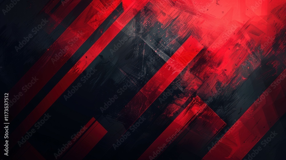 Naklejka premium Abstract image with diagonal streaks of red, black, and white colors, creating a dynamic and vibrant effect for backgrounds and decor