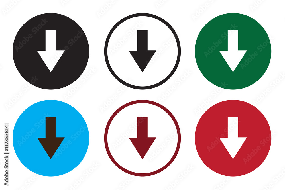 Download icon set on white background. Up and down arrow symbol icon isolated on circle line background. Vector illustration.
Download icon set on white background. Up and down arrow symbol icon isolated on circle line background. Vector illustration.
