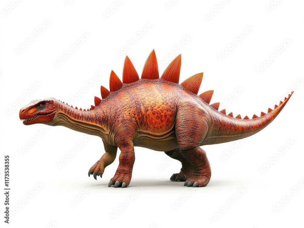 Obraz premium A realistic depiction of a dinosaur with spines and a robust body.