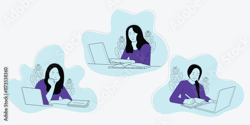 illustration,A Student's Journey in the Digital Age, EPS