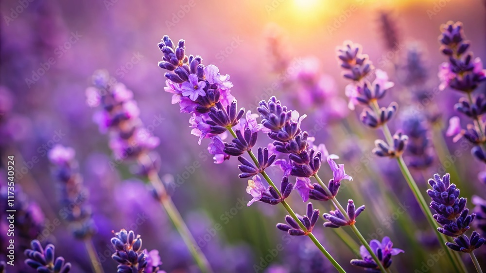 Fototapeta premium Serene Lavender: Close-Up Botanical Photography, High-Resolution Purple Flower Image