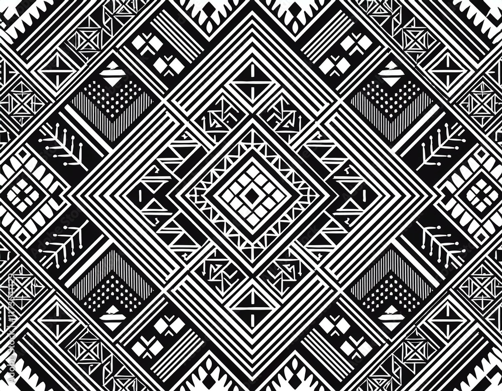 seamless tribal black white pattern design seamless tribal black white pattern design
