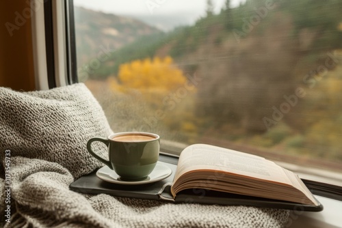 cup of coffee and book