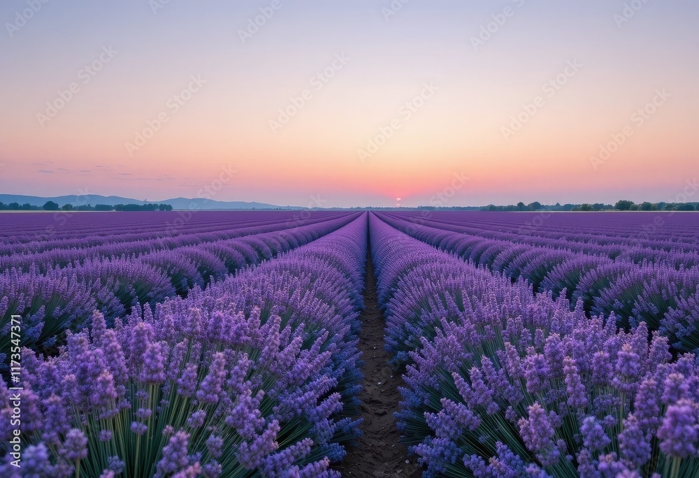 Obraz premium lavender field at sunset