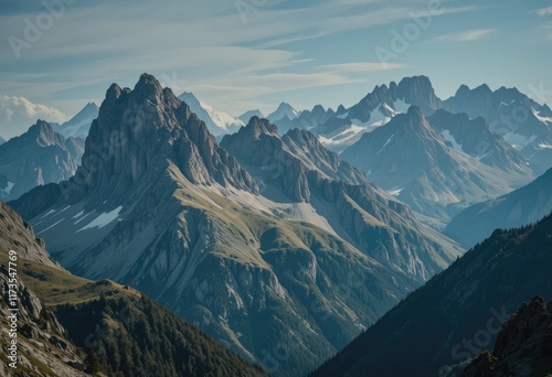 mountains in the snow