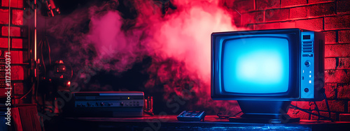 Retro CRT mit digitaler Kunst