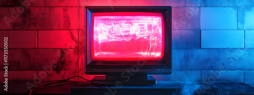 Retro CRT mit digitaler Kunst