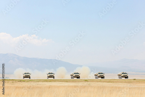 intercontinental missile deployment, military convoy nearby