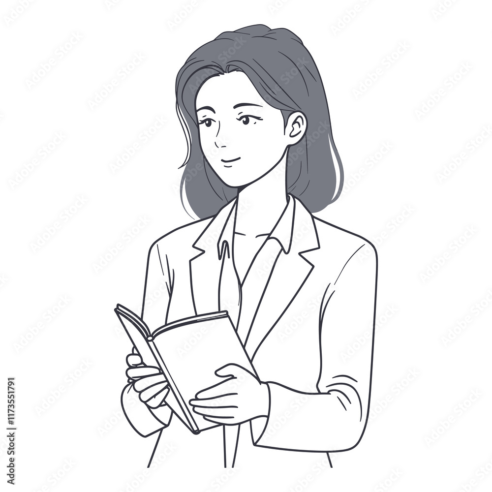 Elegant Silhouette Illustration Of A Woman Reading Book Vector Art Elegant Silhouette Illustration Of A Woman Reading Book Vector Art