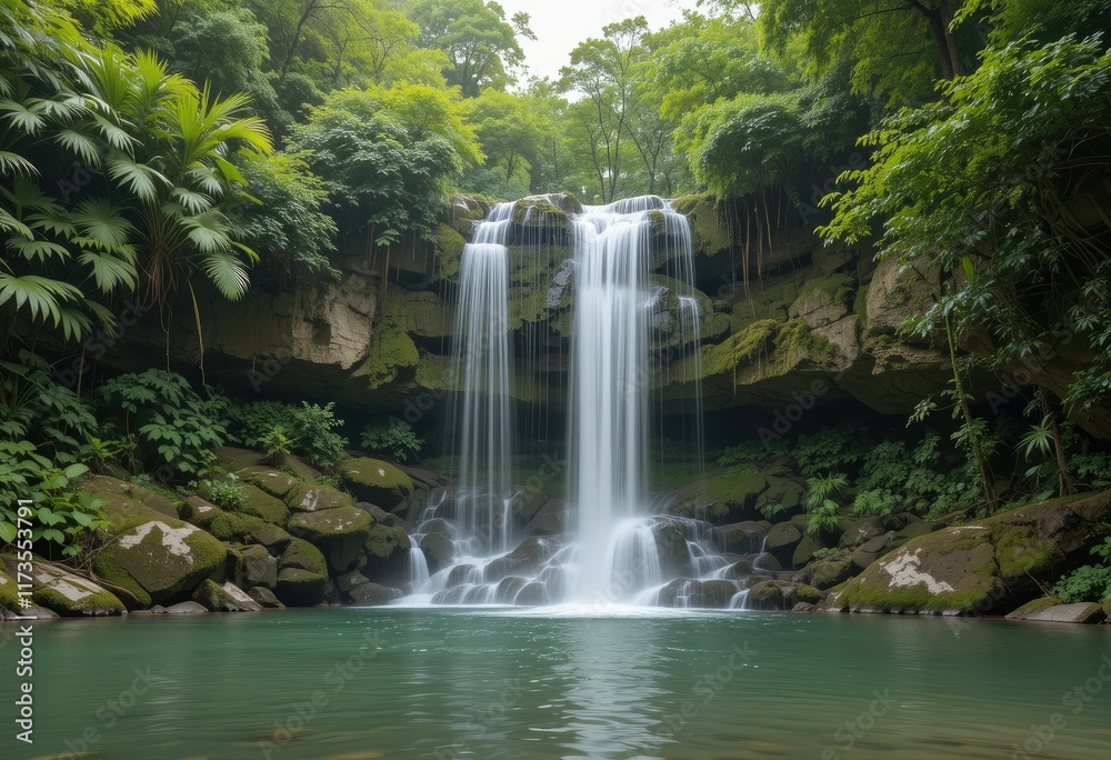 waterfall in the forest waterfall in the forest