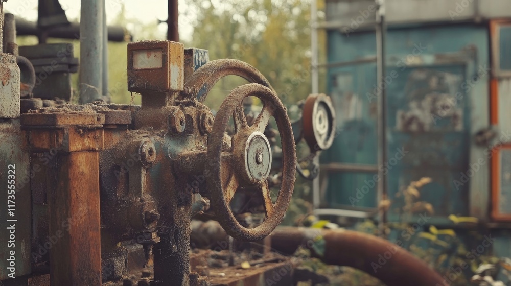 Abandoned factory with remnants of industrial machinery and rustic charm Abandoned factory with remnants of industrial machinery and rustic charm
