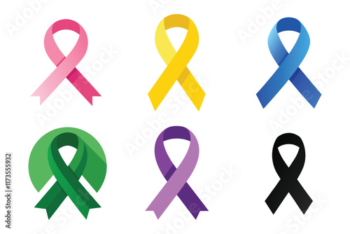 Cancer Support Ribbons Illustration Pack photo