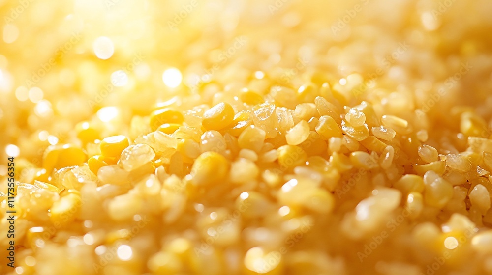 Golden corn kernels close-up, food texture background Golden corn kernels close-up, food texture background