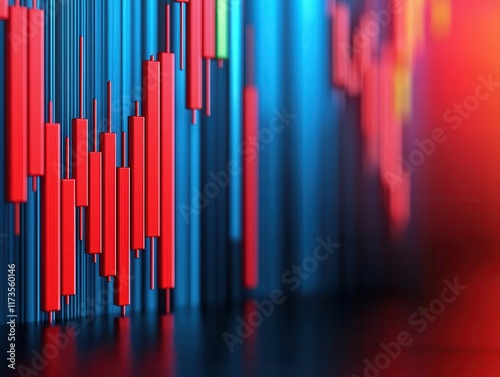 Digital display of growth stock forecast with realtime volatility measurements, sleek design