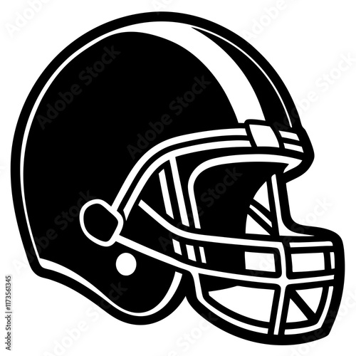 American Football Helmet Illustration on a white background photo