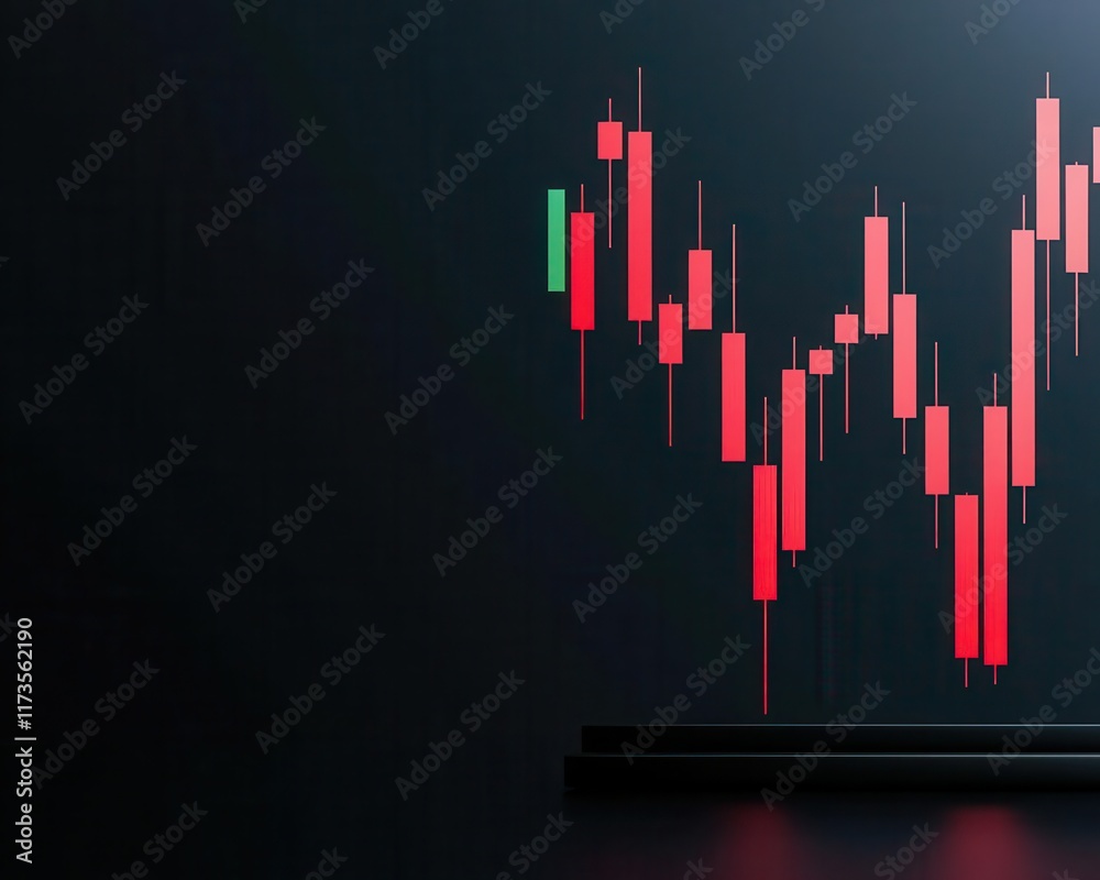 Digital screen displaying growth stock projections with volatility warnings, clean chart layout Digital screen displaying growth stock projections with volatility warnings, clean chart layout