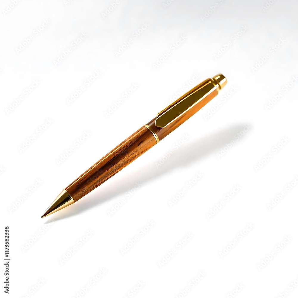 Wooden Pen White Isolated Background Wooden Pen White Isolated Background