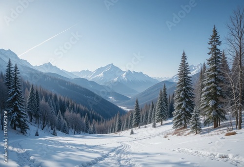 snow covered mountains