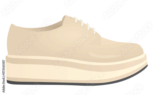 Brown platform shoe. vector illustration