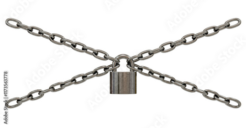 Security and Control: A powerful visual metaphor for security and control, featuring a padlock locking together four intersecting chains.